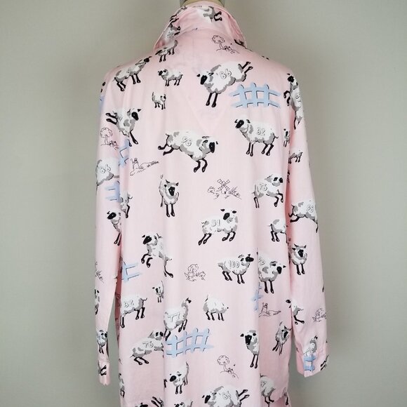 Nick & Nora Pink L/S 2pc Cotton Bo Peep Counting Her Sheep Pajamas Ladies XL NEW - Picture 6 of 10